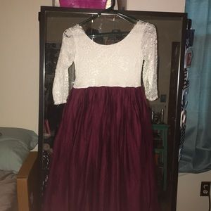 Girls’ burgundy maxi dress